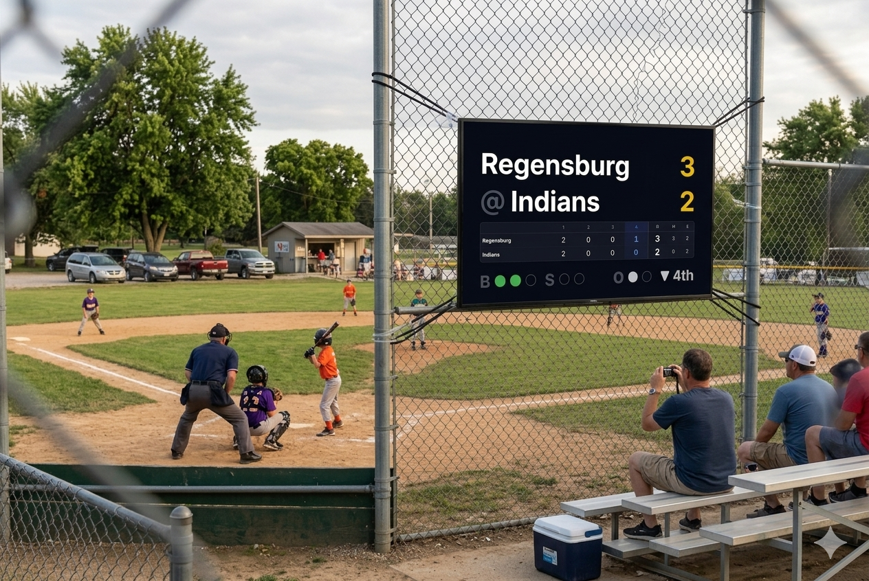 Scoreboard at a local baseball field